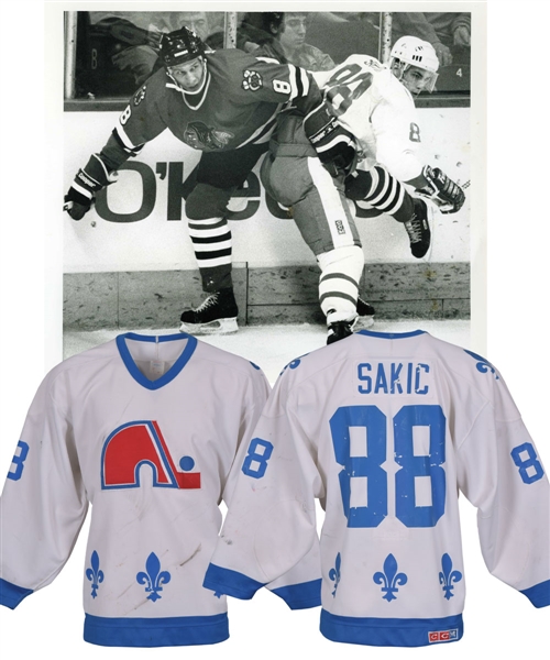 Joe Sakics 1988-89 Quebec Nordiques Game-Worn Rookie Season Jersey with LOA - Nice Game Wear! 