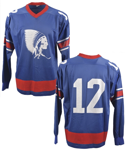 AHL Springfield Indians 1974-75 Game-Worn #12 Jersey with LOA - Short-Lived Style 