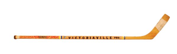 Terry Crisp’s 1967-1972 St. Louis Blues Signed Victoriaville Game-Used Stick 
