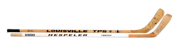 Adam Oates Boston Bruins Louisville and Rod BrindAmour Philadelphia Flyers Hespeler Game-Used Sticks 