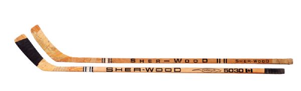 Reggie Leachs and Vic Hadfields Game-Used Sher-Wood Sticks