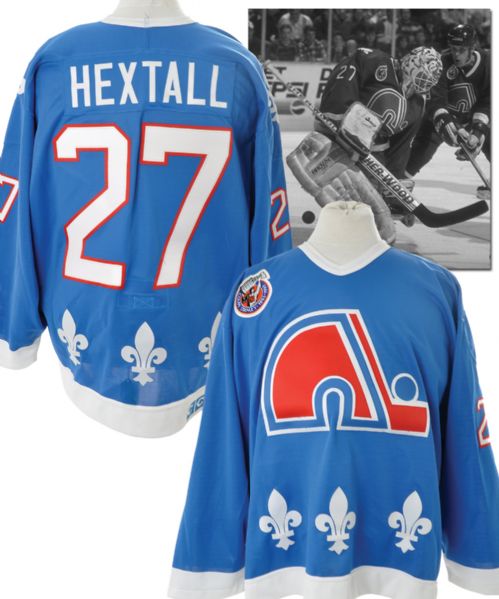 Ron Hextalls 1992-93 Quebec Nordiques Signed Game-Worn Playoffs Jersey with LOA