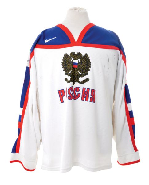 Ilya Bryzgalovs 2000 World Championships Team Russia Game-Worn Jersey 