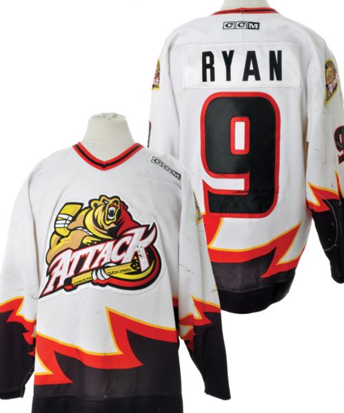 Bobby Ryans 2003-04 OHL Owen Sound Attack Game-Worn Jersey 