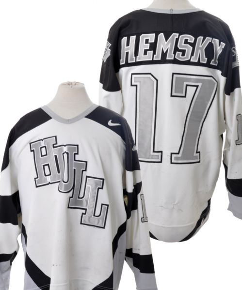 Ales Hemskys 2000-02 QMJHL Hull Olympiques Game-Worn Jersey - Team Repairs! 