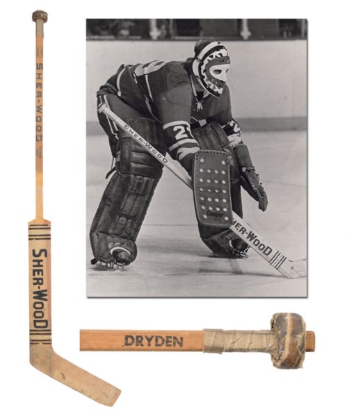 Ken Drydens 1972-73 Montreal Canadiens Signed Sher-Wood Game-Used Stick with LOA