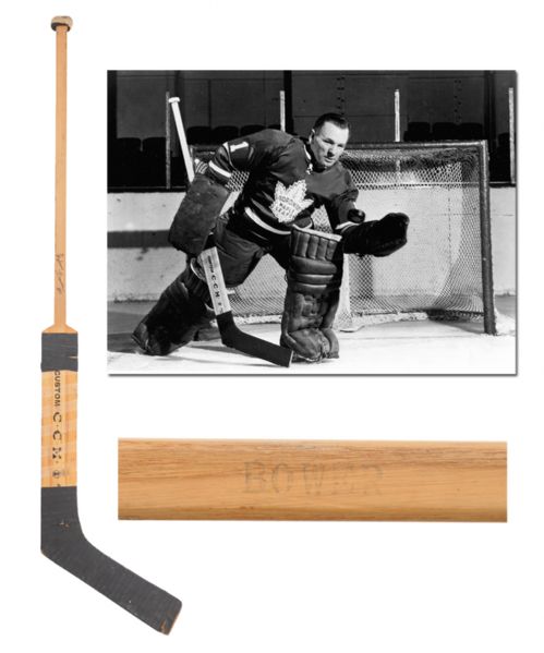 Johnny Bowers Mid-to-Late-1960s Toronto Maple Leafs Signed CCM Game-Used Stick with LOA