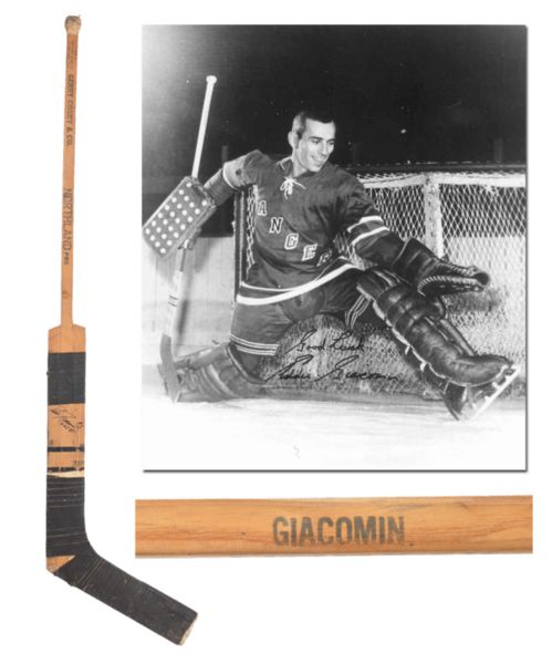 Eddie Giacomins Mid-to-Late-1960s New York Rangers Signed Northland Game-Used Stick with LOA