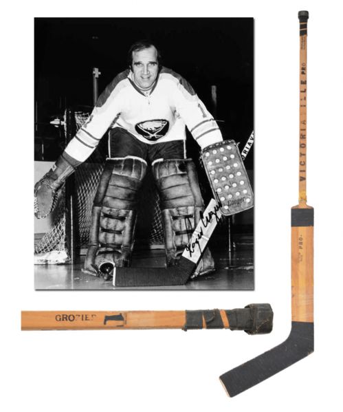 Roger Croziers Early-1970s Buffalo Sabres Victoriaville Game-Used Stick with LOA
