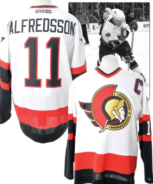 Daniel Alfredssons 2000-01 Ottawa Senators Game-Worn Playoffs Captains Jersey with Team LOA