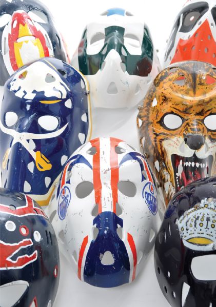 Collection of 11 Replica Goalie Masks 