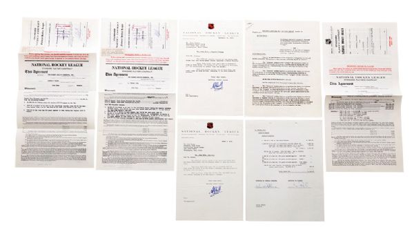 1970s NHL Official Contract and Document Collection of 6 