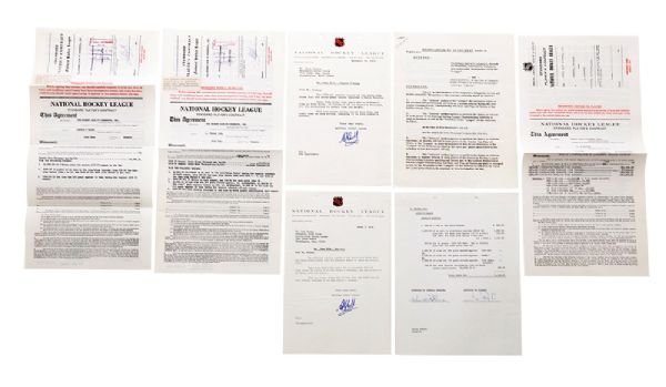 1970s NHL Official Contract and Document Collection of 6 