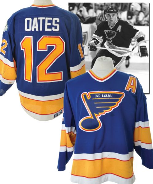 Adam Oates 1989-90 St. Louis Blues Game-Worn Alternate Captains Jersey with<br> DK Patch and LOA