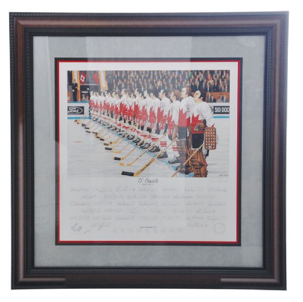 1972 Canada-Russia Series "O Canada" Team Canada Limited-Edition AP 24/97 <BR> Team-Signed Parry Lithograph (37 1/2" x 38") 