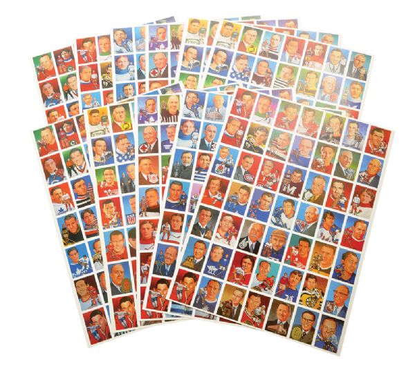 Hockey Hall of Fame 1983 Card and Postcard Uncut Sheet Collection 