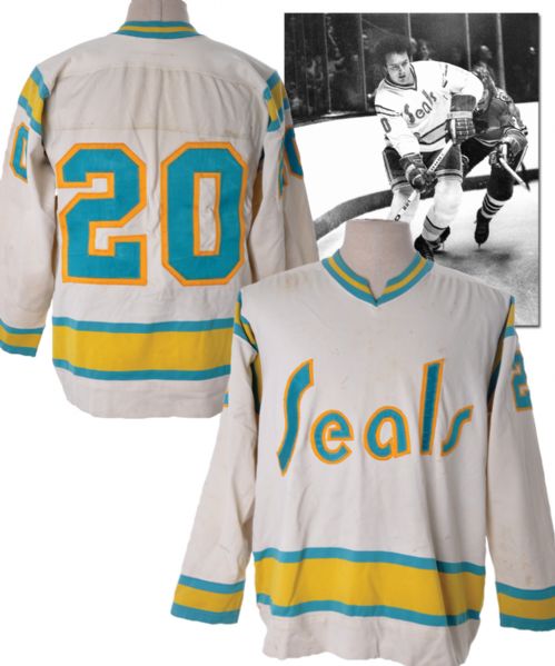 California Golden Seals 1975-76 Game-Worn Jersey Attributed to Bob Murdoch <br> - Team Repairs!