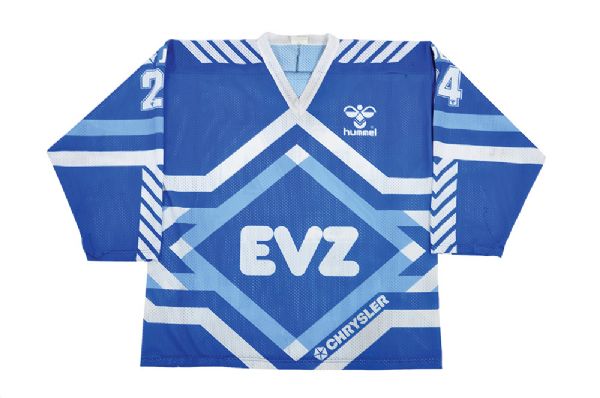 Rolf Simmens 1990s EV Zug Swiss National League Game-Worn Goalie Jersey