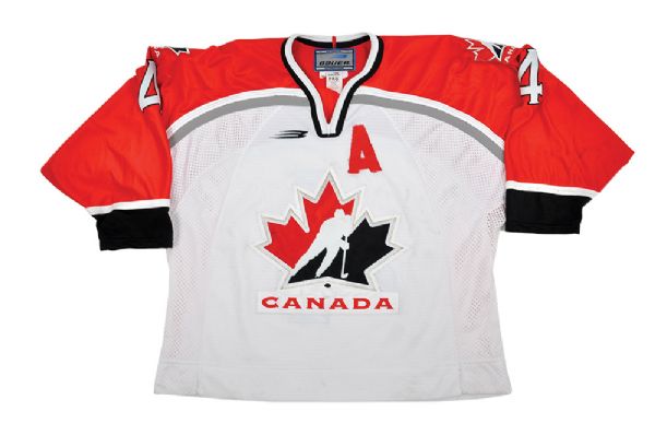 Isabelle Aubes 1998-99 Team Canada WNT - U22 Game-Worn Alternate Captains Jersey with LOA