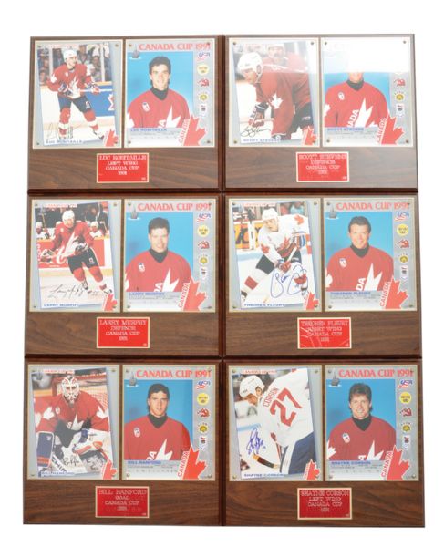 Team Canada 1991 Canada Cup Autographed Photo Plaque Collection of 6 