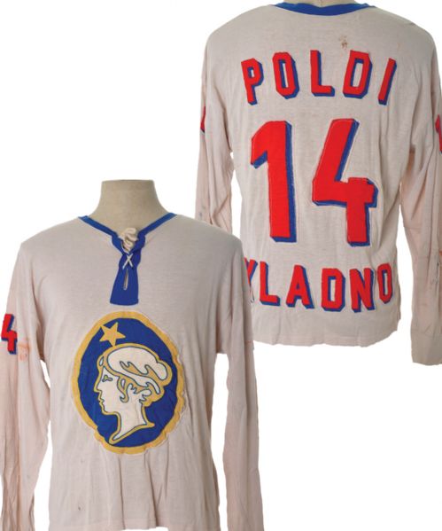 Kladno Poldi HC Circa Late-1970s Czech Elite League Game-Worn Jersey with LOA <br>- Team Repairs!