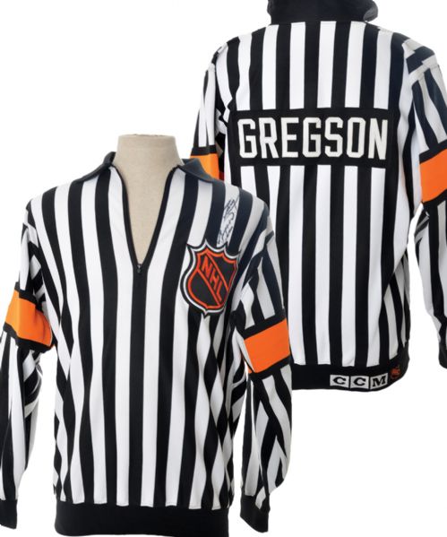 Terry Gregsons 1993-94 NHL Referee Signed Game-Worn Jersey with LOA