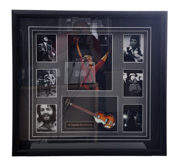 The Beatles John Lennon and Paul McCartney Framed Montages (2) <BR>with Baby Axe Mini Guitars (24 1/2" x 27") (25" x 26 1/2") 