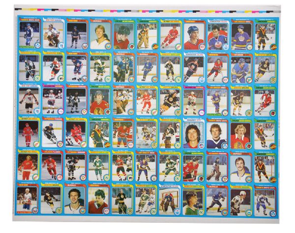 1979-80 Topps Hockey Uncut Proof Sheet Collection of 2 with Wayne Gretzky RC Sheet from Topps Vault