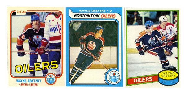 1979-86 O-Pee-Chee Hockey Card Collection of 9 with Gretzky, Bourque, Messier and Coffey RC Cards