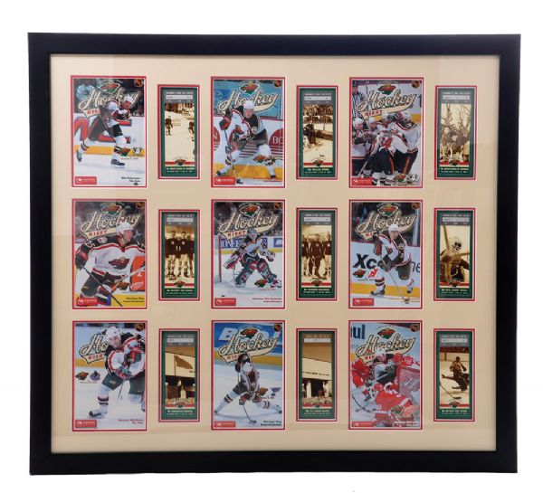 Minnesota Wild 2000-01 Inaugural Season Framed Display Collection of 3