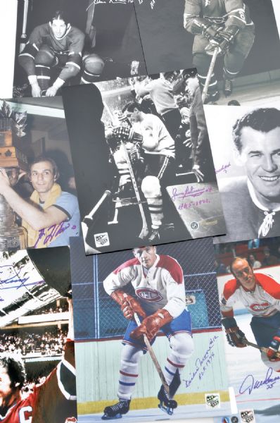 HOFers Signed Photo Collection of 37 with Beliveau, Bourque, Roy and Others