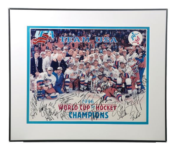 1996 World Cup of Hockey Team USA Team-Signed Framed Photo (21 ½” x 25 ½”)