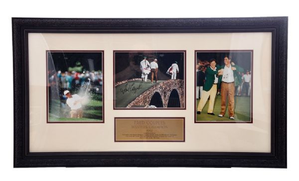 Fred Couples Signed Limited-Edition 1992 Masters Framed Montage with LOA<BR> (19 ½” x 35 ¼”)