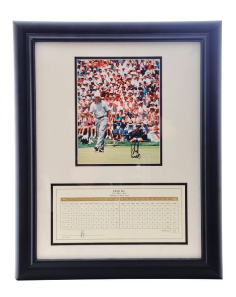 Tom Lehman, Ernie Els, and Paul Azinger Signed Framed Montage with COAs