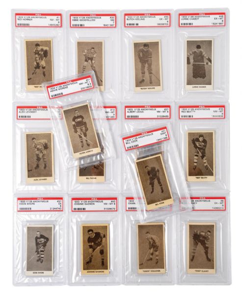 1933-34 Anonymous V129 PSA-Graded Near-Complete Hockey Card Set (49/50) <br>- Current Finest and All-Time Finest PSA Set!