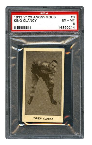 1933-34 Anonymous V129 Hockey Card #8 Francis Michael "King" Clancy <br>- Graded PSA 6