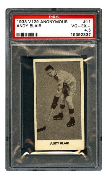 1933-34 Anonymous V129 Hockey Card #11 Andrew Dryden Blair RC <br>- Graded PSA 4.5