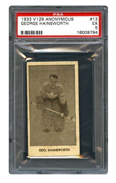 1933-34 Anonymous V129 Hockey Card #13 George "Little George" Hainsworth <br>- Graded PSA 5