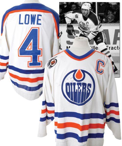 Kevin Lowe’s 1991-92 Edmonton Oilers Signed Game-Worn Captain’s Jersey with 75th Patch and Team LOA – Team Repairs!