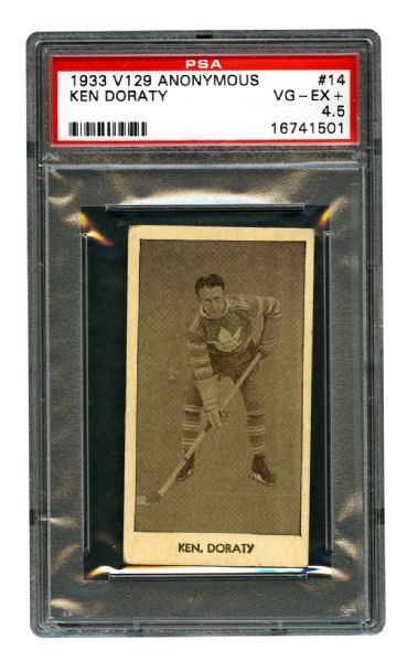 1933-34 Anonymous V129 #14 Ken Doraty - Graded PSA 4.5 <br>- Highest Graded!