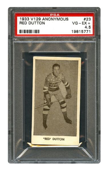 1933-34 Anonymous V129 Hockey Card #23 Mervyn "Red" Dutton <br>- Graded PSA 4.5