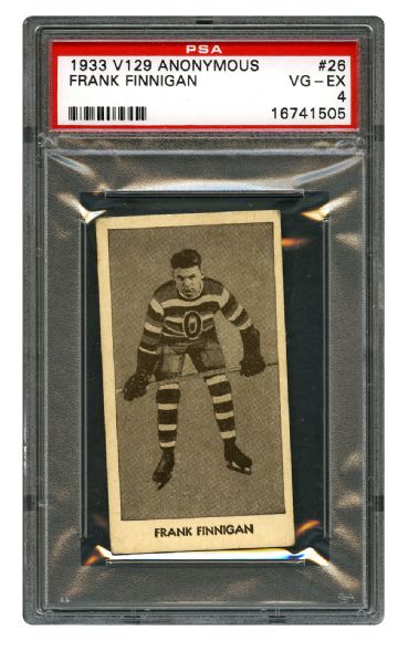1933-34 Anonymous V129 Hockey Card #26 Francis "Frank" Finnigan <br>- Graded PSA 4