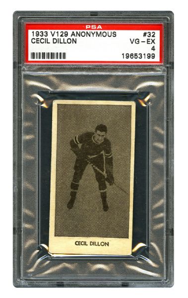 1933-34 Anonymous V129 Hockey Card #32 Cecil "Ceece" Dillon RC <br>- Graded PSA 4