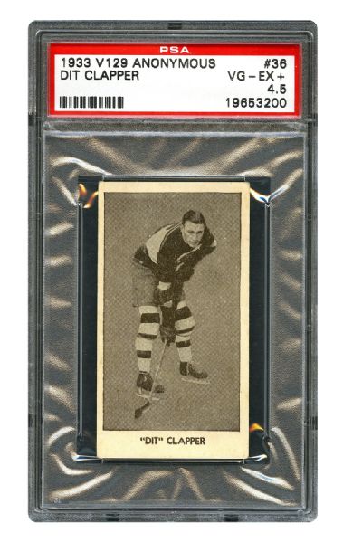 1933-34 Anonymous V129 Hockey Card #36 Aubrey "Dit" Clapper RC <br>- Graded PSA 4.5