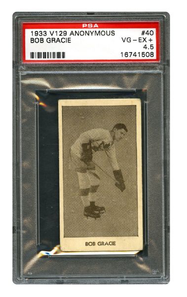 1933-34 Anonymous V129 Hockey Card #40 Robert "Bob" Gracie RC <br>- Graded PSA 4.5