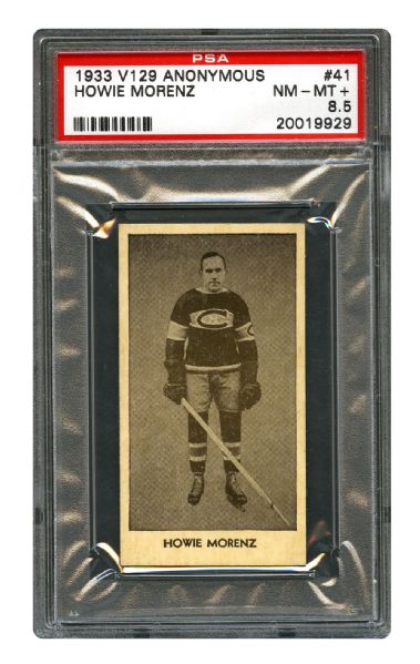 1933-34 Anonymous V129 Hockey Card #41 Howard "Howie" Morenz <br>- Graded PSA 8.5 - Highest Graded!