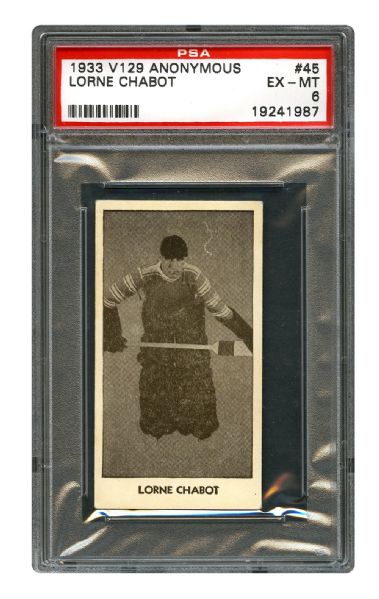 1933-34 Anonymous V129 Hockey Card #45 Lorne "Chabotsky" Chabot <br>- Graded PSA 6 - Highest Graded!
