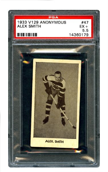 1933-34 Anonymous V129 Hockey Card #47 Alexander "Boots" Smith <br>- Graded PSA 5.5