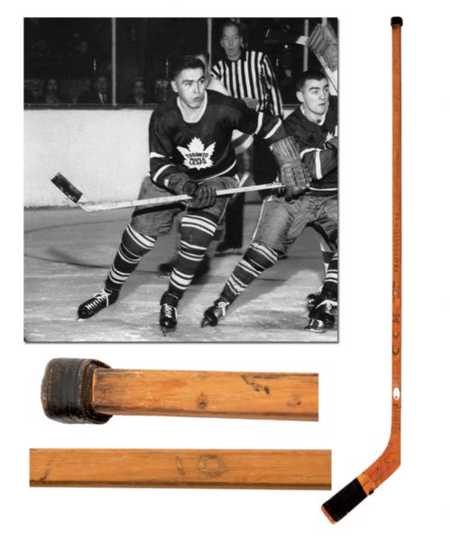 George Armstrong’s 1954-55 Toronto Maple Leafs Game-Used Team-Signed Stick