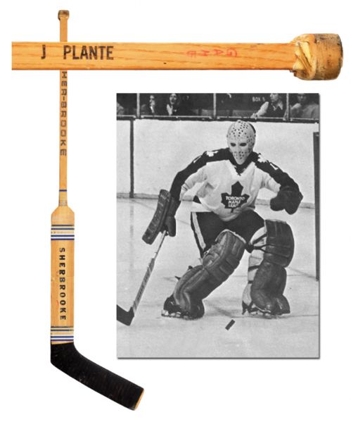Jacques Plante’s 1972-73 Toronto Maple Leafs Signed Game-Used Sher-Brooke Stick